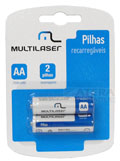 2 pilhas recarregveis Multilaser CB053 tipo AA 2500mAh
