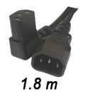 Cabo extensor tripolar IEC c/ conector 90 graus, 1,8 m#100