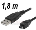 Cabo mini USB 8 pinos Roxline p/ Cmeras digitais 1,8 m#100
