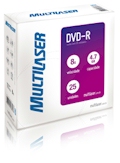 25 mdias DVD-R Multilaser DV001 4.7GB, 8X em envelope#100