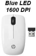 Mouse sem fio HP Z3200 branco 1600 dpi Blue LED, USB#100