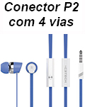 Fone de ouvido c/ mic. C3Tech Espirit EP-103 P2 4 vias