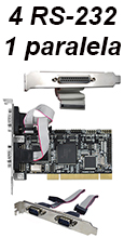 Placa serial PCI c/ 4 portas RS-232 1 paralela Flexport