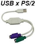 Adaptador de porta USB p/ teclado e mouse PS-2 Flexport#98