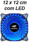 Cooler 120x120x25mm 3 pinos C3Tech c/ LED p/ gabinete#10