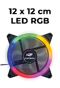 Cooler cores RGB C3Tech F7-L130M 120x120mm 12V 4 pinos