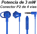 Headset c/ microfone HP Intra H150 azul, P2 3,5mm 3mW