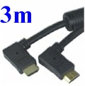 Cabo HDMI macho 90 graus verso 1.4 Tblack c/ 3 metros#100