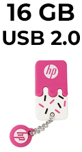 Pendrive Flash Drive 16GB HP v178p Pink USB 2.0