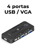 Switch KVM USB com 4 portas USB Comtac 9391 sem cabos