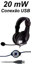 Headphone c/ microfone Leadership 1741 Comfort 20mW USB#98