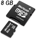 Carto memria micro SDHC 8GB Multlaser class 4 c/ adap#100