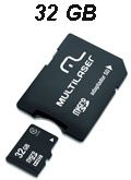 Carto 32GB MicroSDHC c/ adp. Multilaser MC111 classe10