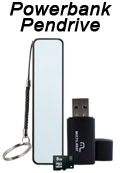 Kit pendrive/microSD 8GB e Powerbank 2600mA Multilaser#98