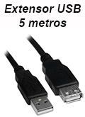 Cabo extensor USB 2.0 tipo A macho X fmea PlusCable 5m