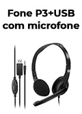 Headset e com mic. com fio Multi HF250 45mW P3+USB#99