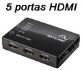 Switch HDMI com 5 portas Multilaser RE048 Full HD 3D#100