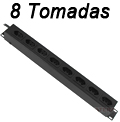 Calha PDU 8 tomadas DualLux 19 pol. rack 110/220V, 16A#98