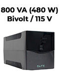 Nobreak 800VA (480W) Coletek SAFE 800 8 tom. 1 bat. Bivolt/115V