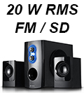 Sistema de som 2.1 C3Tech SP-100 20W RMS FM SDcard USB#100