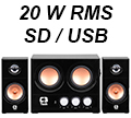 Sistema de som 2.1 C3Tech SP-225S 20W RMS SD USB bivolt