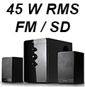 Sistema de som 2.1 C3Tech SP-250 45W RMS FM SDcard USB#100