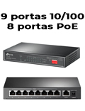Switch TP-Link TL-SF1009P 8 portas PoE 10/100  PoE de 65W 