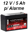 Bateria p/ Alarme 12V Unipower UP12 Alarme Plus 5Ah#100