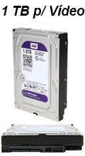 HD p/ DVR NVR WD WD10PURZ Purple 1TB 6GBps 64MB SATA #100