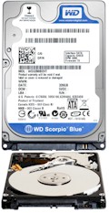 HD de notebook 250GB, SATA Western Digital WD2500BEVT