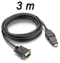 Cabo HDMI mini HDMI 1.4v p/ VGA, Multilaser WI268, 3m#100