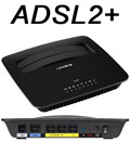 Modem ADSL2+ e roteador WiFi Linksys X1000 N300 300Mbps#98